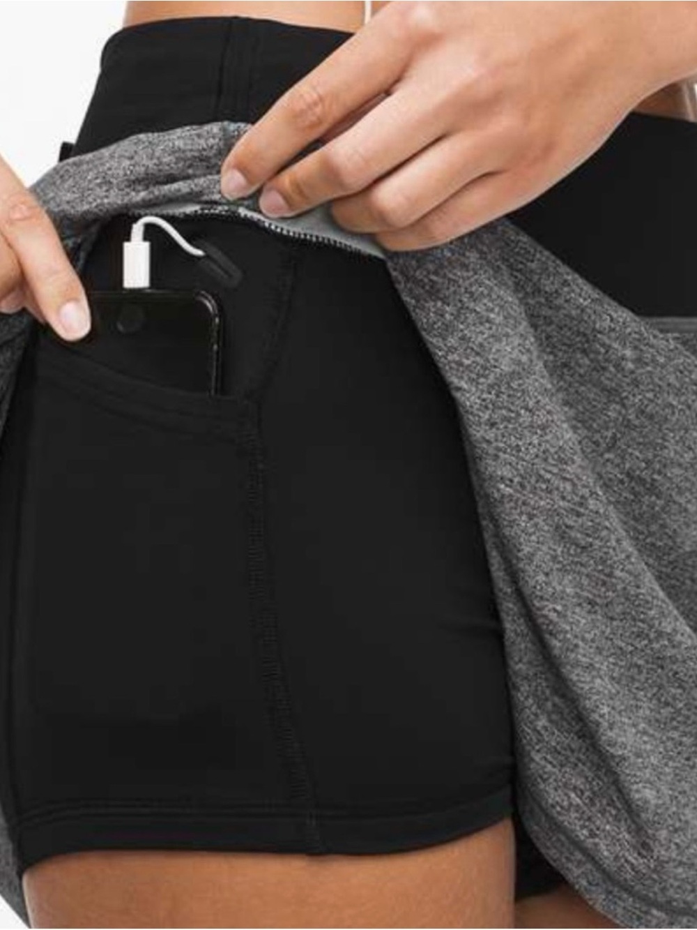 Lululemon Heather Grey Pace Rival Skort - Picture 4 of 7